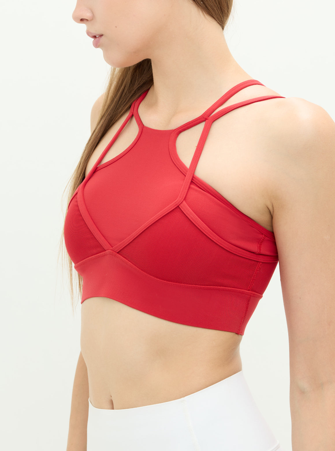 LUXE WAY 層次透膚造型短上衣_Red T066