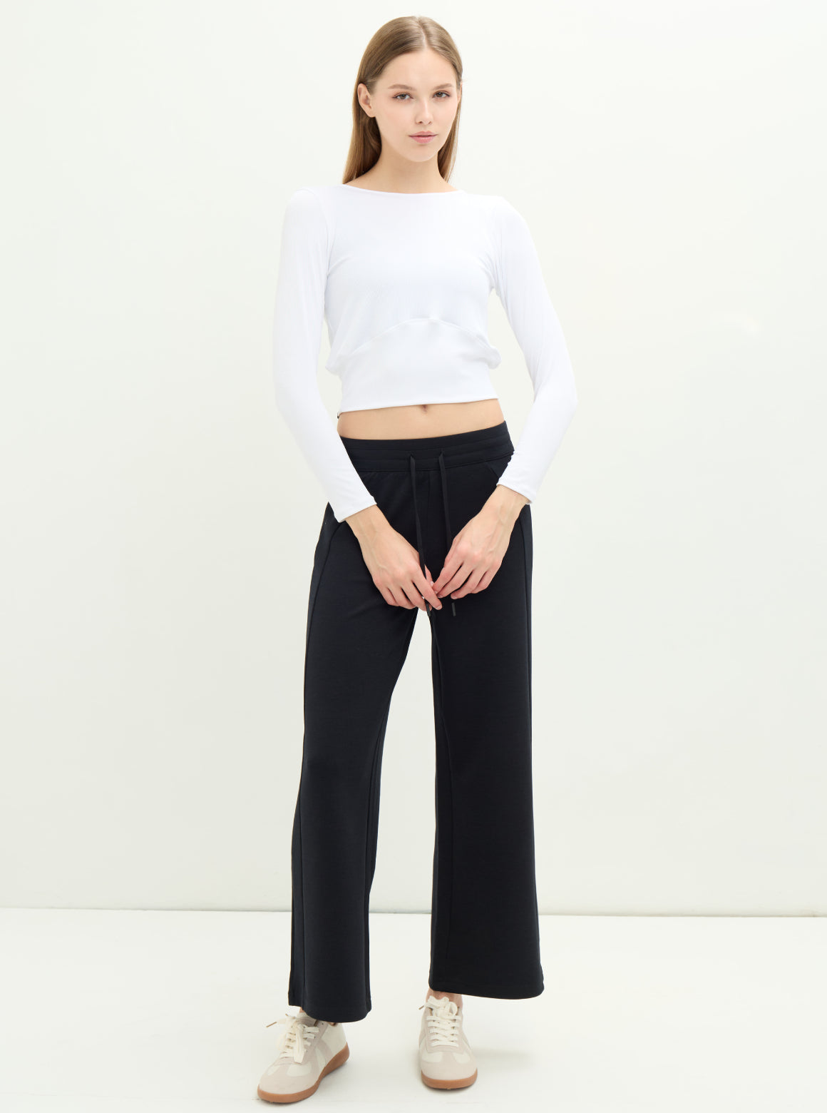 SLOW LIFE 兩穿柔彈羅紋上衣_White T357