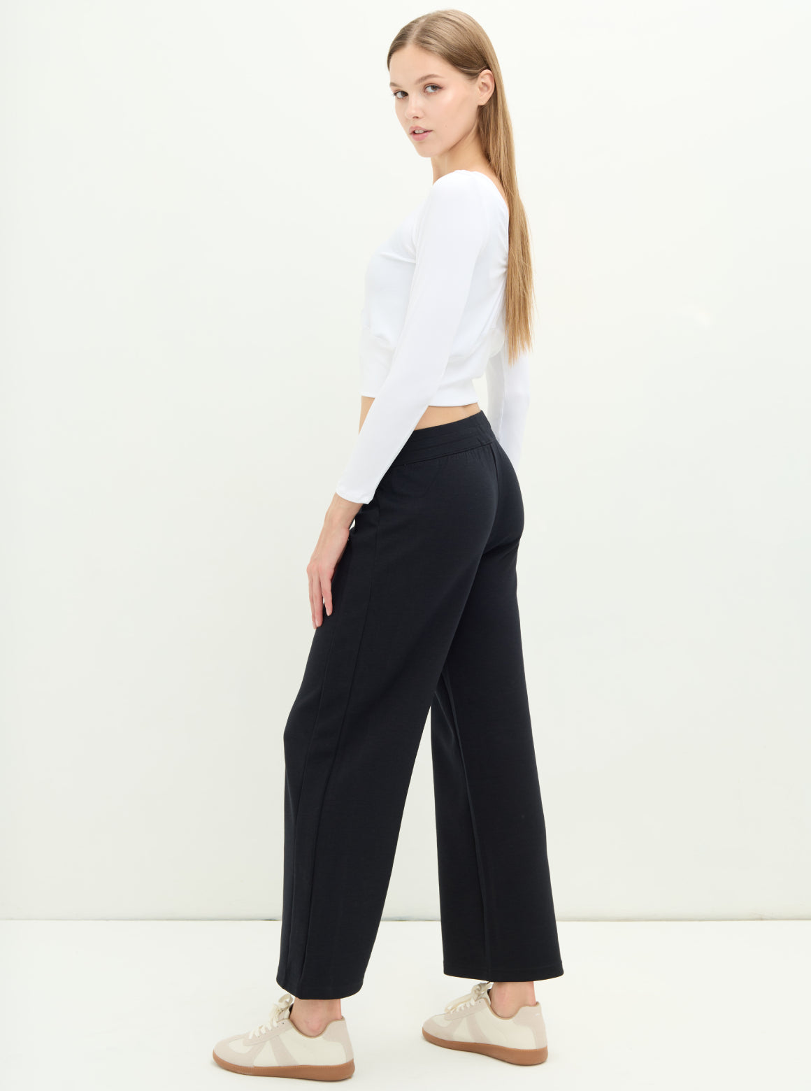 SLOW LIFE 兩穿柔彈羅紋上衣_White T357