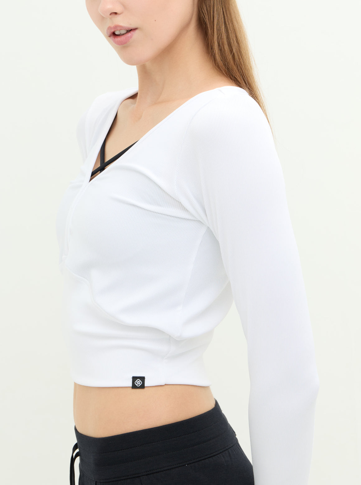 SLOW LIFE 兩穿柔彈羅紋上衣_White T357