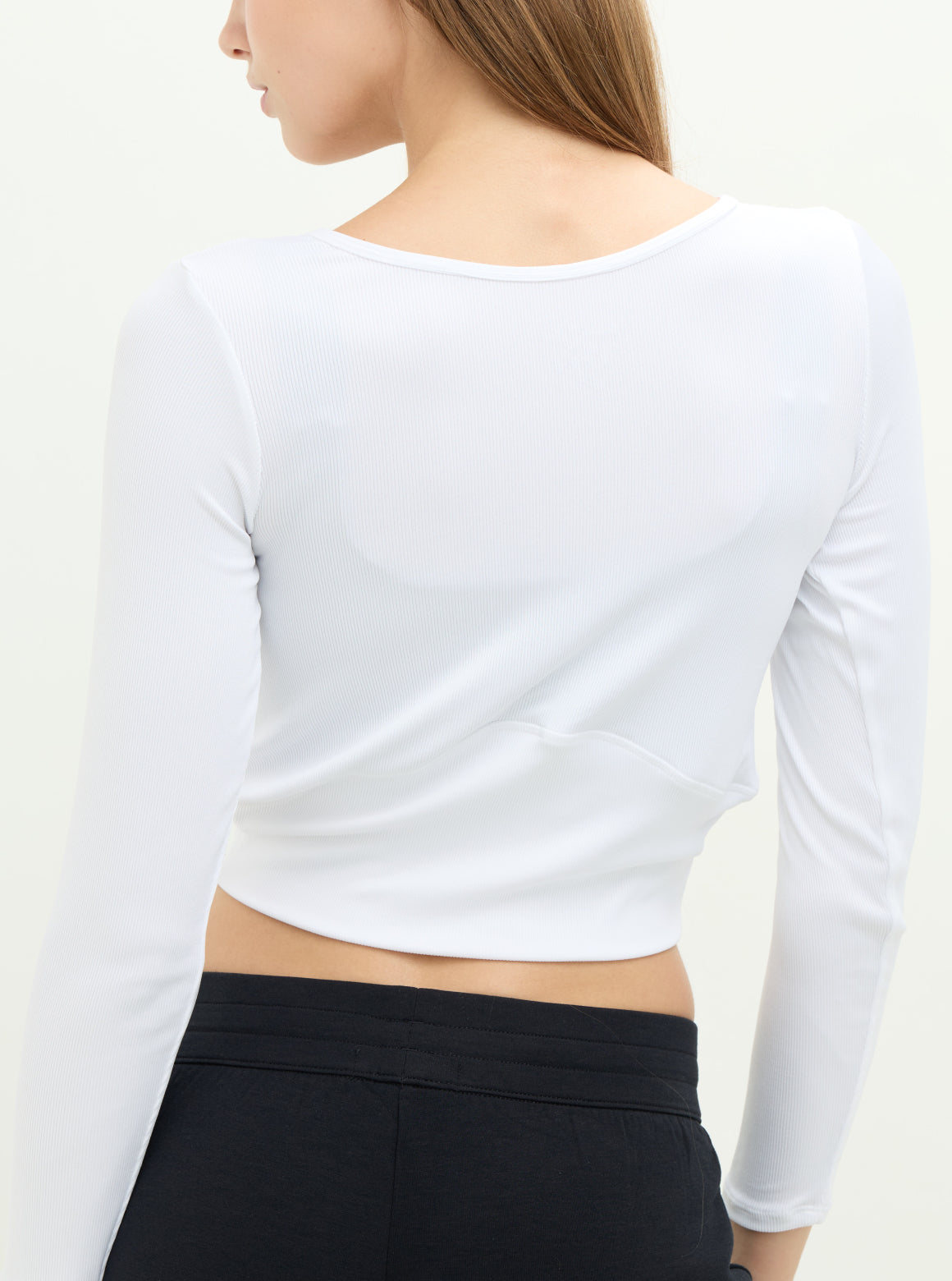 SLOW LIFE 兩穿柔彈羅紋上衣_White T357