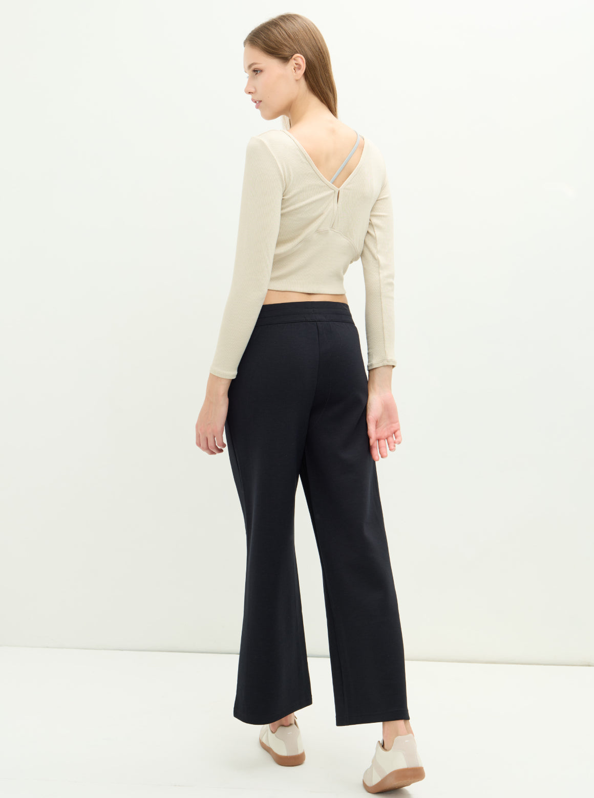 SLOW LIFE 兩穿柔彈羅紋上衣_Nude T357