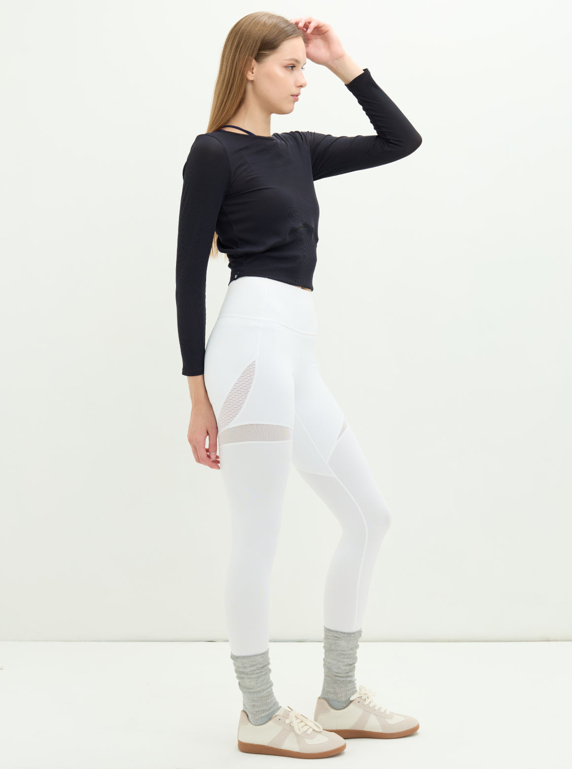 SLOW LIFE 兩穿柔彈羅紋上衣_Black T357