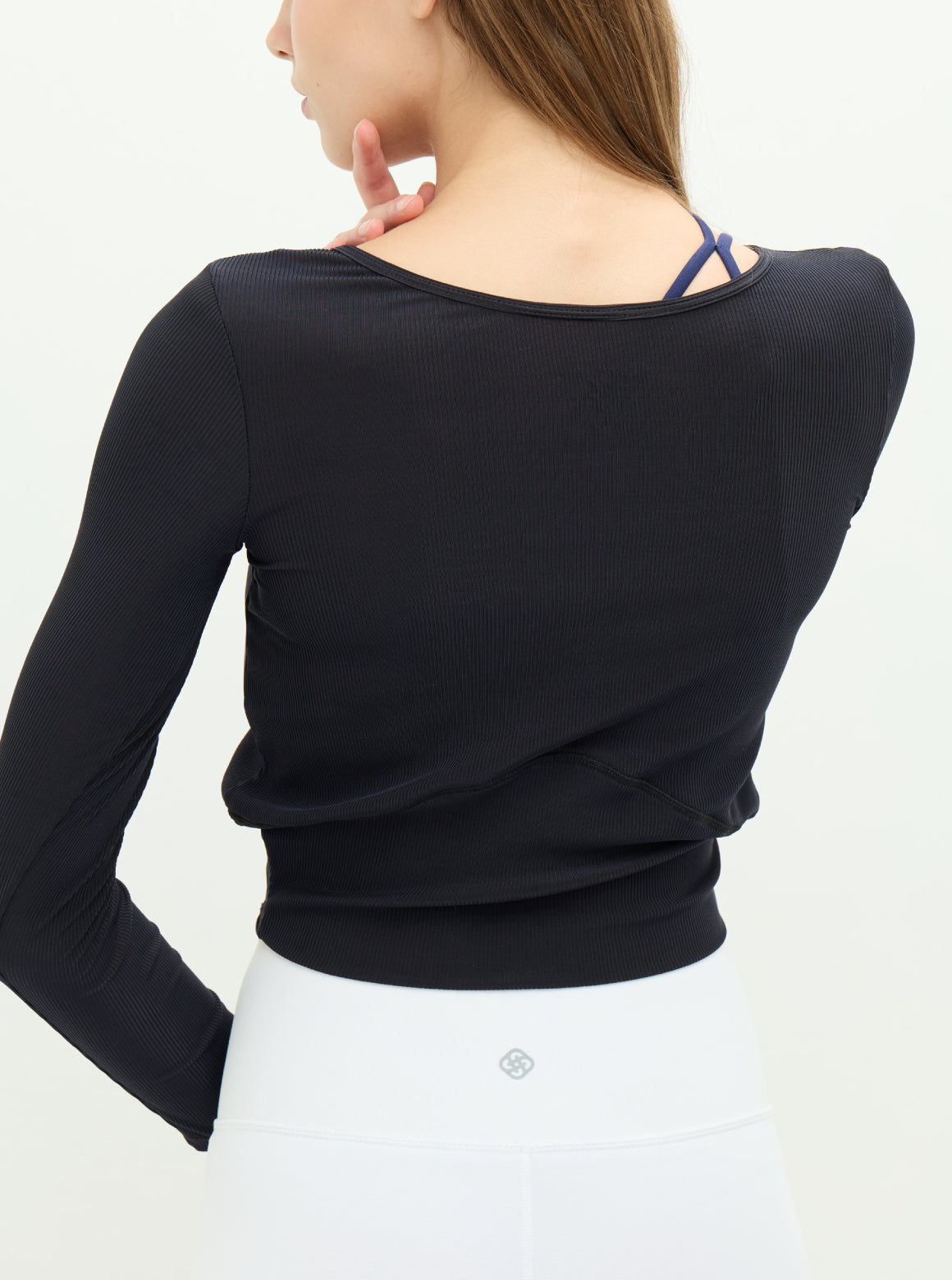 SLOW LIFE 兩穿柔彈羅紋上衣_Black T357