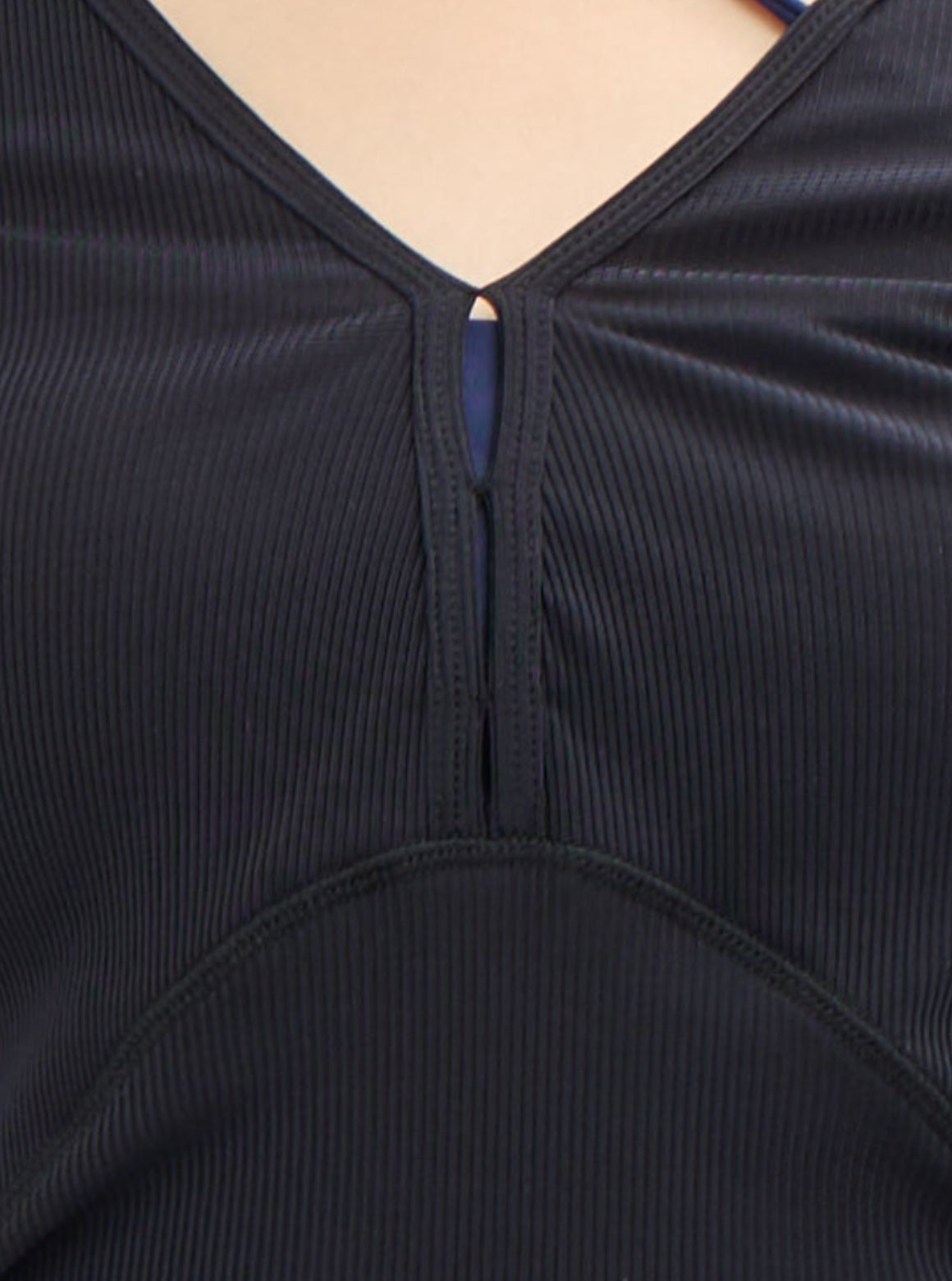 SLOW LIFE 兩穿柔彈羅紋上衣_Black T357