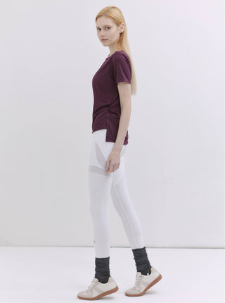 SIDE NOTE 隨性抓褶修身上衣_Red Merlot T247 - S2N ACTIVE