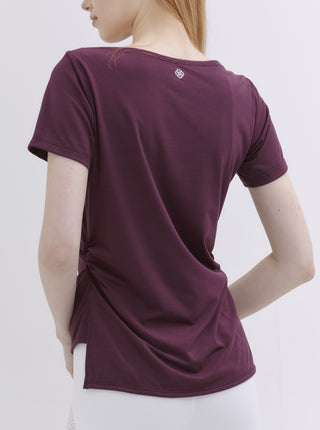 SIDE NOTE 隨性抓褶修身上衣_Red Merlot T247 - S2N ACTIVE