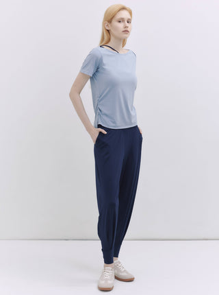SIDE NOTE 隨性抓褶修身上衣_Dutch Blue T247 - S2N ACTIVE