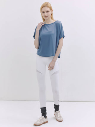 ALL DAY 一字領典雅上衣_Ash Blue T295 - S2N ACTIVE
