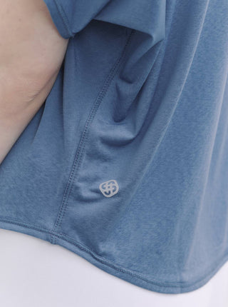 ALL DAY 一字領典雅上衣_Ash Blue T295 - S2N ACTIVE